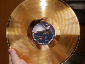 Custom Made Gold Silver Music Record personalized