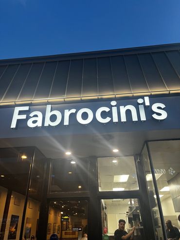 Fabrocini's restaurant storefront exterior sign.
