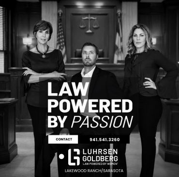 Professional law team in a courtroom.