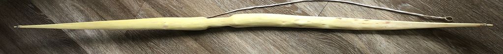 Holmegaard  Siberian elm bow. Made from a prime stave of Siberian elm with heat treated belly. The b