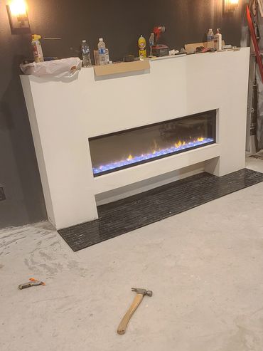 A custom fireplace addition
