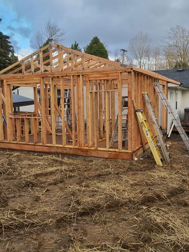 A custom ADU being built