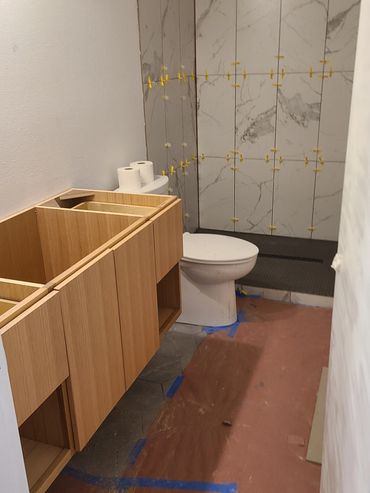 Interior Bathroom remodeling project, with a new vanity & shower