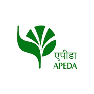 Green logo of APEDA with leaf and text in Hindi and English.