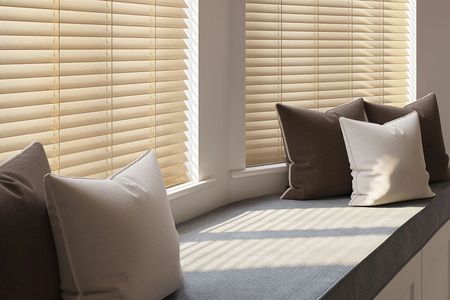 Faux wood Venetian blind