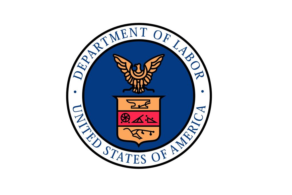 Department of Labor written in blue letters.