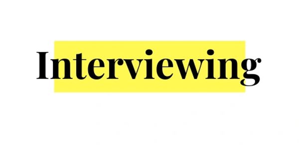 interviewing in black letters