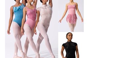 Various ballet leotards in different colors and styles.