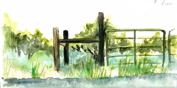 June 10 on the side of the highway on the way to Red River, NM. watercolor, sketchbook
