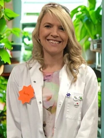 Me wearing a lab coat