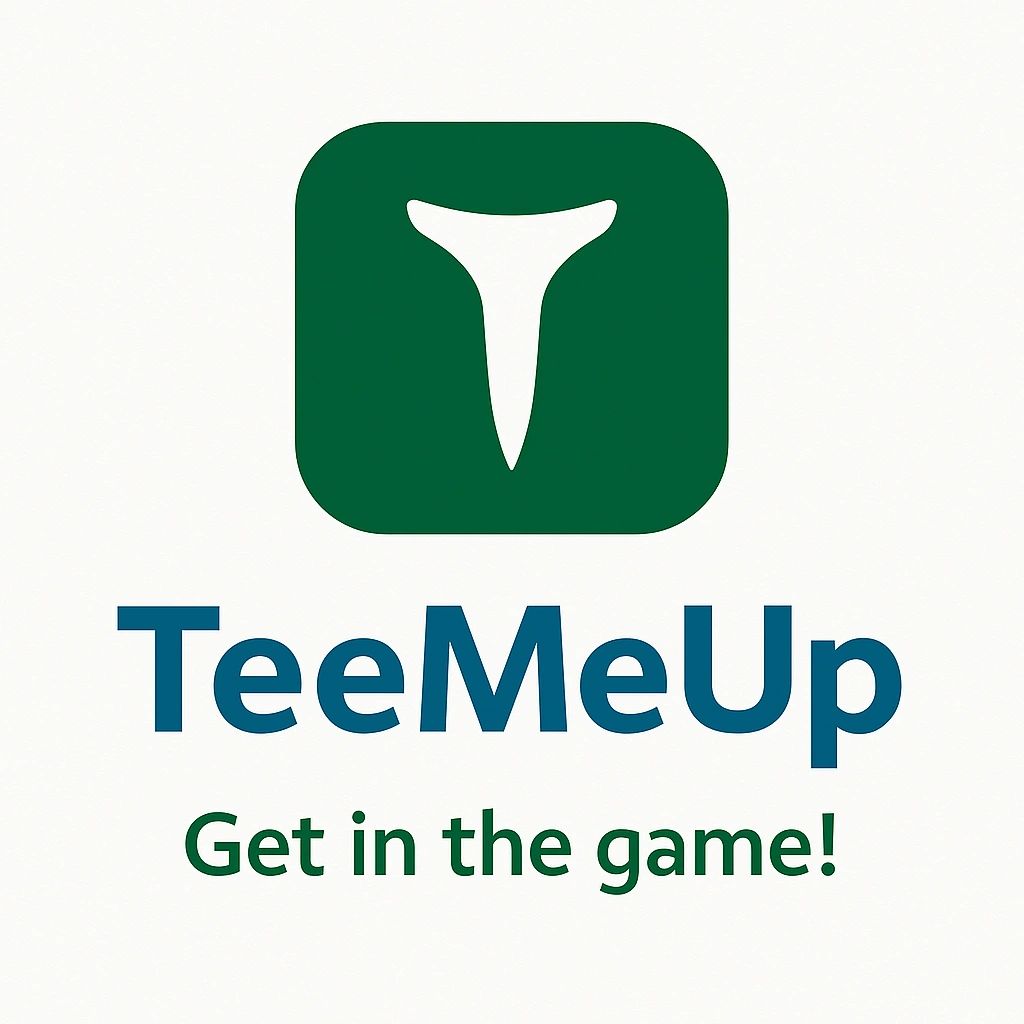 Tee Me Up logo, TeeMeUp, Get in the Game!