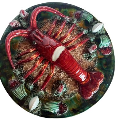 French Majolica Palissy Ware Lobster Charger