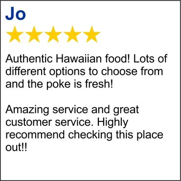 Jo says Buzz's Hawaiian Grill is the best Poke in St. Louis, MO.