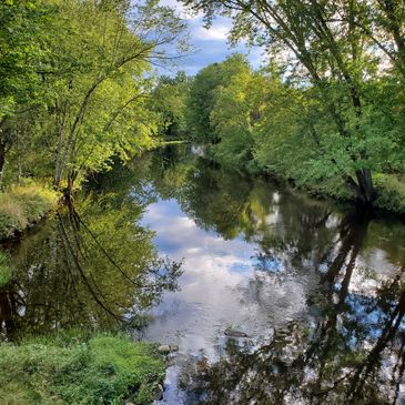 A view of Sandy Stream from The Hills To Sea Trail in Unity, ME courtesy of Jen Knight Class of 2004