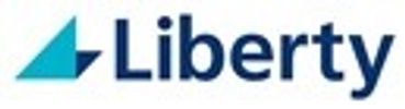 Liberty logo featuring a blue arrow and text.