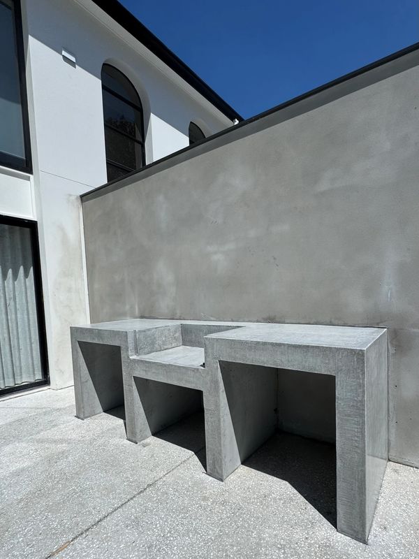 Concrete outdoor kitchen