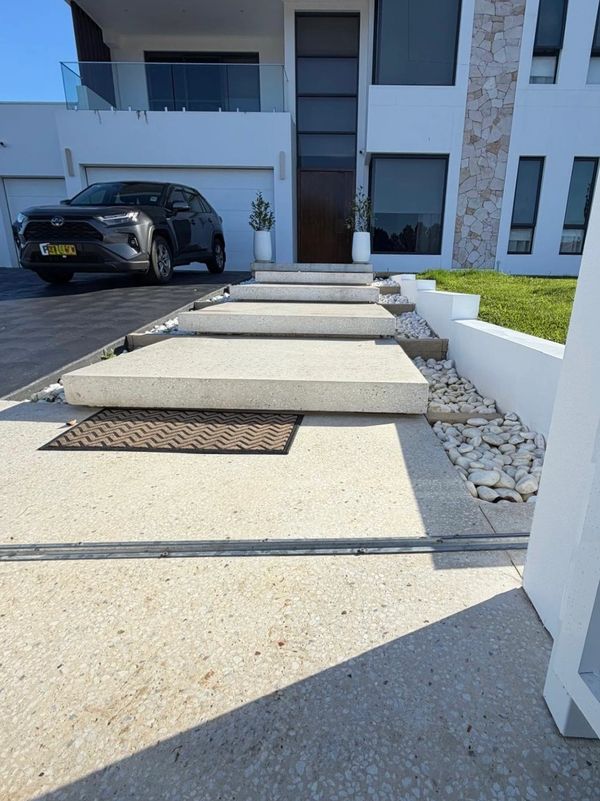Concrete entrance stairs