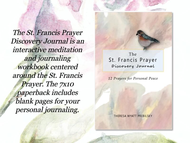 Cover of The St. Francis Prayer Discovery Journal with a bird illustration.
