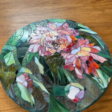  A lazy Susan of pink camelias - SOLD