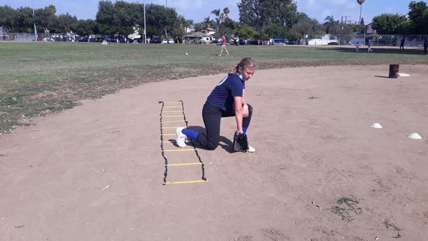 Learning proper fielding techniques with Santa Monica softball Academy!