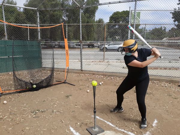 Hitting at Santa Monica Softball Academy!