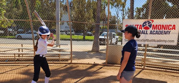 Hitting at Santa Monica Softball Academy