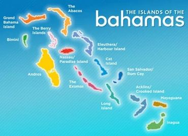 Nassau, The Abacos, Grand Bahama, Bimini, Andros, Exuma, Eleuthera, Cat Island, Long Island