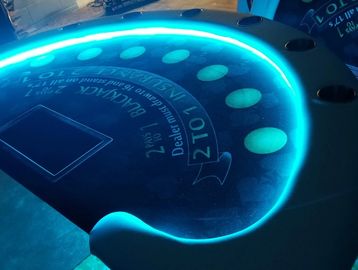 Planet Gaming Entertainment - Custom Casino Table - Blackjack + LED Lights.
