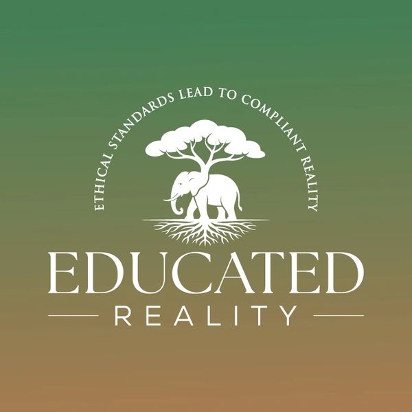 Logo with an elephant under a tree and the phrase 'Ethical standards lead to compliant reality'.