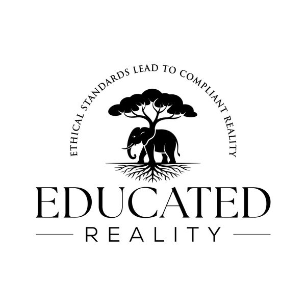 Logo of Educated Reality with an elephant and tree symbol.