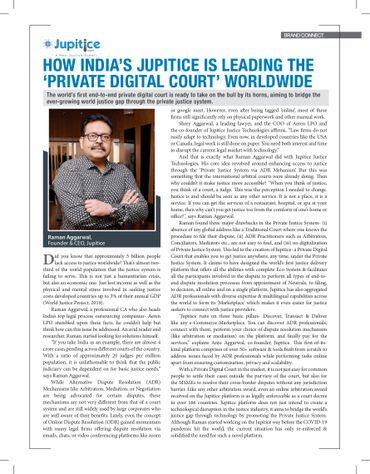 Article on Jupitice's role in advancing India's digital courts globally.