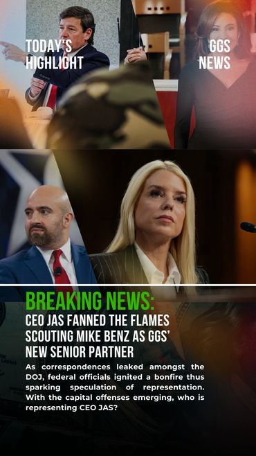 #BREAKINGNEWS: CEO JAS fanned the flames scouting Mike Benz as GGS' New Senior Partner.