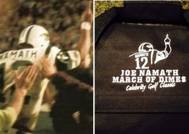 caddyswag topgolf golfcooler sharktank customize logo embroidery Joe Namath Broadway Joe Jets