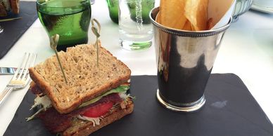 Gourmet sandwich baskets, in-flight catering, charter flights