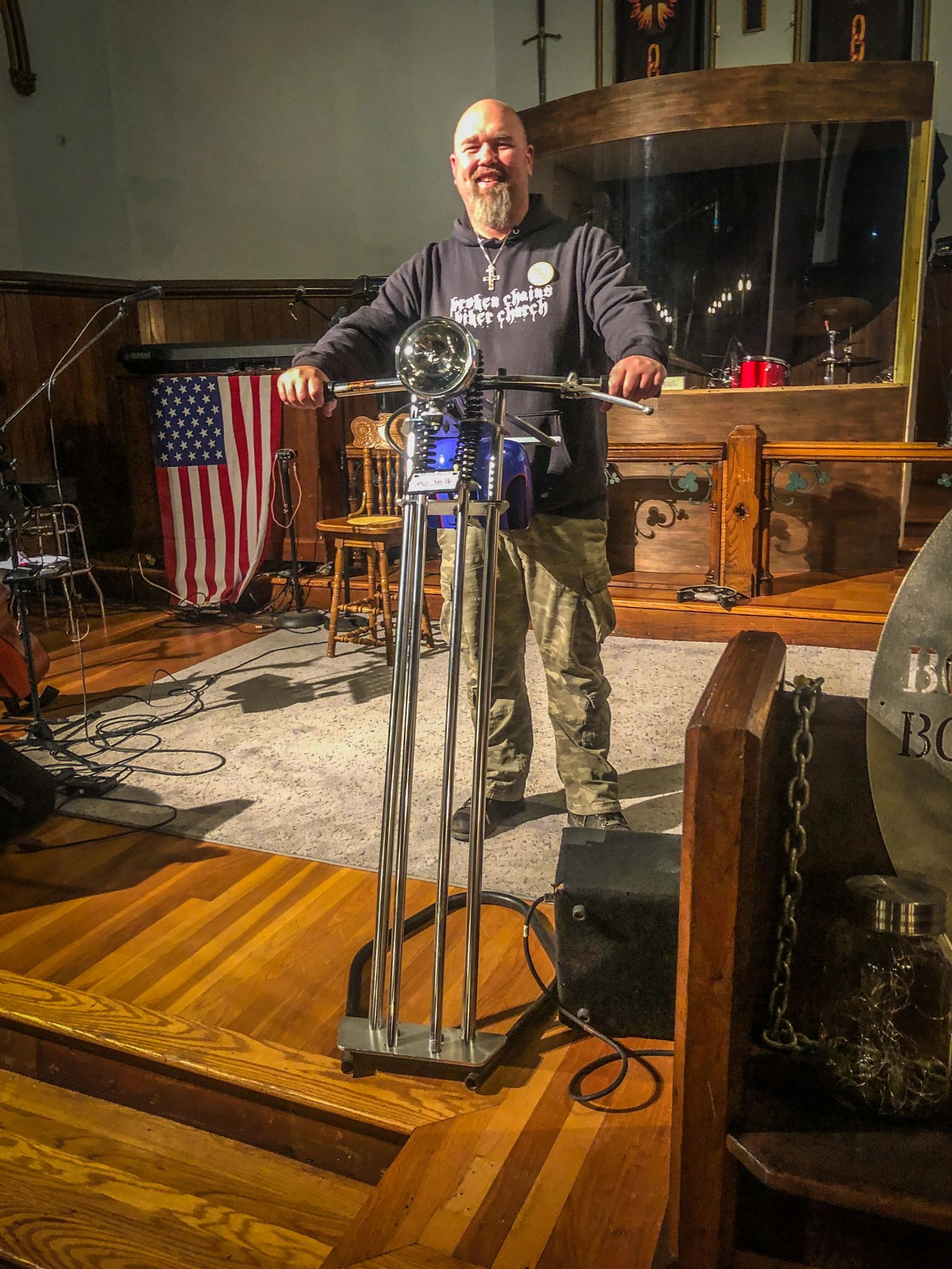 Jimmy Rice, Broken, chains, biker, church