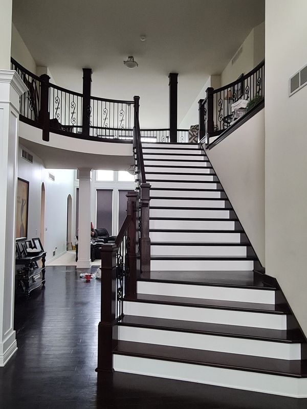 Painted staircase and walls