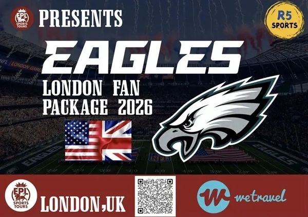 Eagles London fan package 2026 promotional poster.