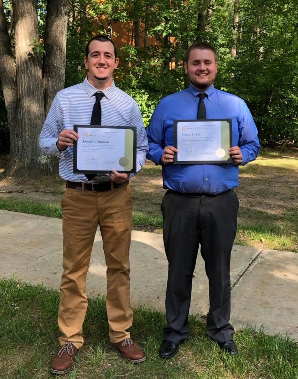 Congratulations Joseph Duncan and Josh Lee for Graduating today from NHLA Lumber Inspection School, 