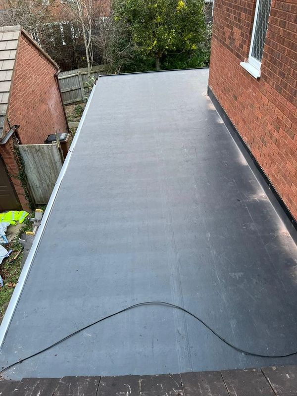 New Firestone rubber flat roof with a 20 year guarantee