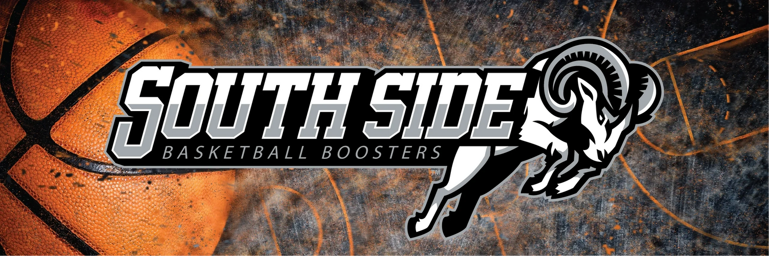 Basketball background with South Side Basketball Boosters logo