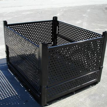 Steel bin that has collapsible sides