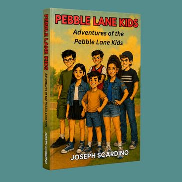 Book cover of 'Pebble Lane Kids' featuring six children in casual clothes.