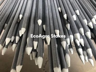 Fiberglass stakes, Fiberglass nursery stakes, Fiberglass tree stakes, Fiberglass stakes with UV veil