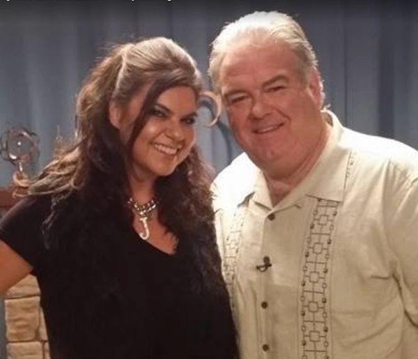 PsychicGirl Jusstine K with Jim O'Heir on the set of Funny or Die