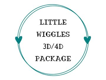Logo of Little Wiggles 3D/4D Package with heart details.