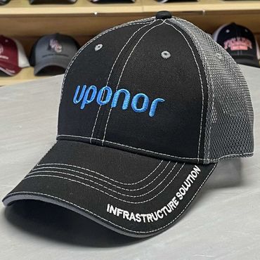 custom mesh back caps, trucker caps, embroidered dad caps, company hats, Richardson hats, leather pa