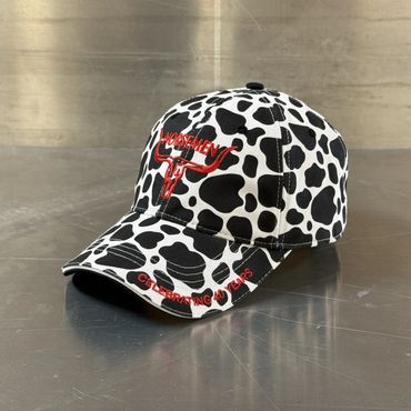 all over print hat custom cow print with embroidered logo dairy hat cows sportsman 9500