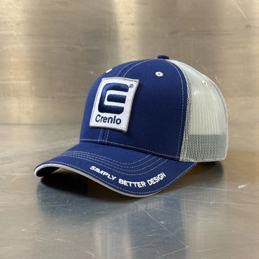 custom printed trucker cap navy with light grey mesh - bulk wholesale corporate order