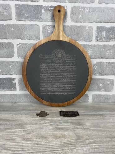 Lasered Slate Serving Tray with Recipe