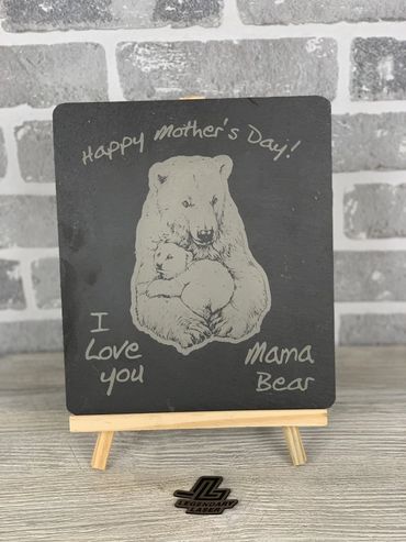 Mother's Day Engraving Slate with Wood Easel